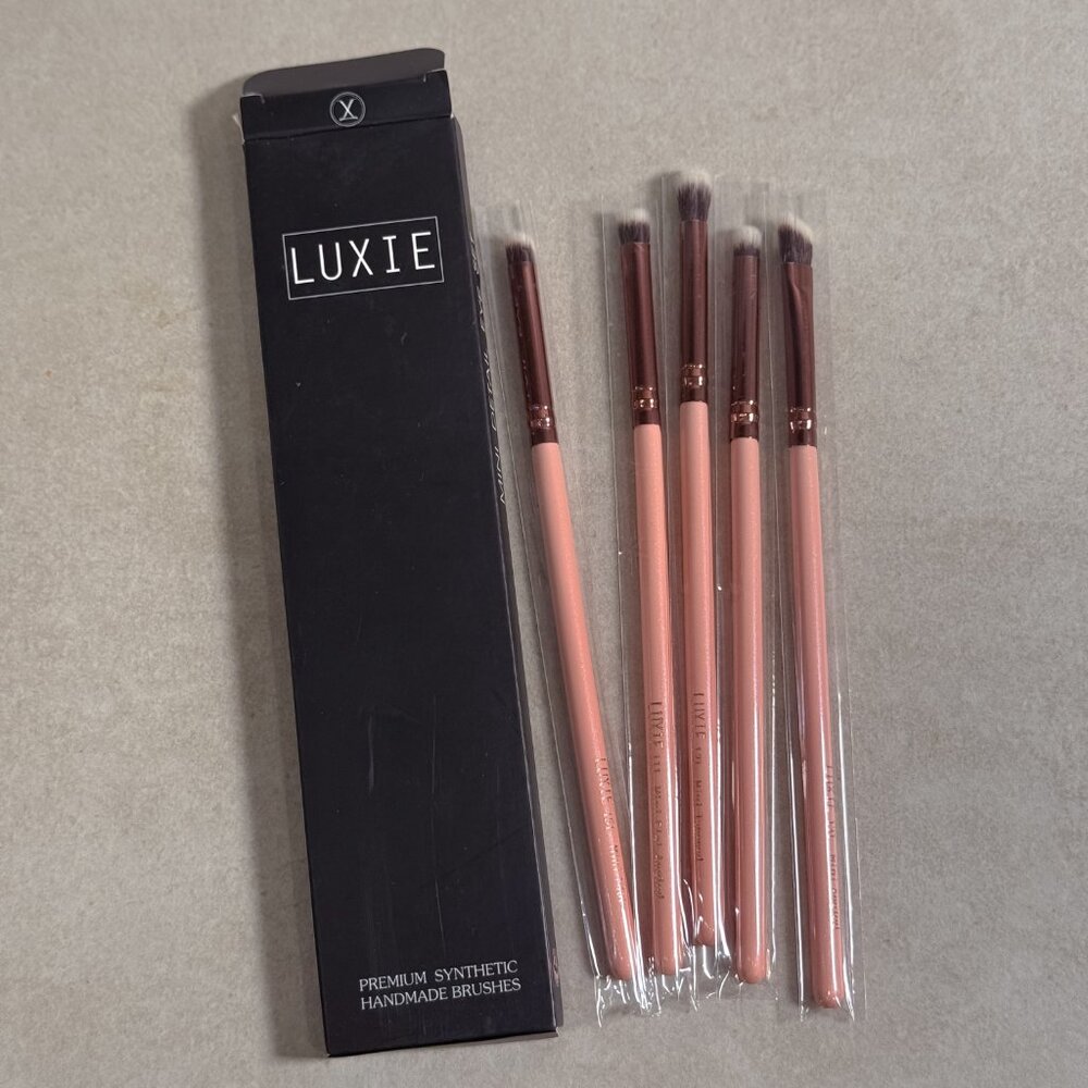 Luxie Premium Synthetic Eye Brush Set Mini Travel Brushes New